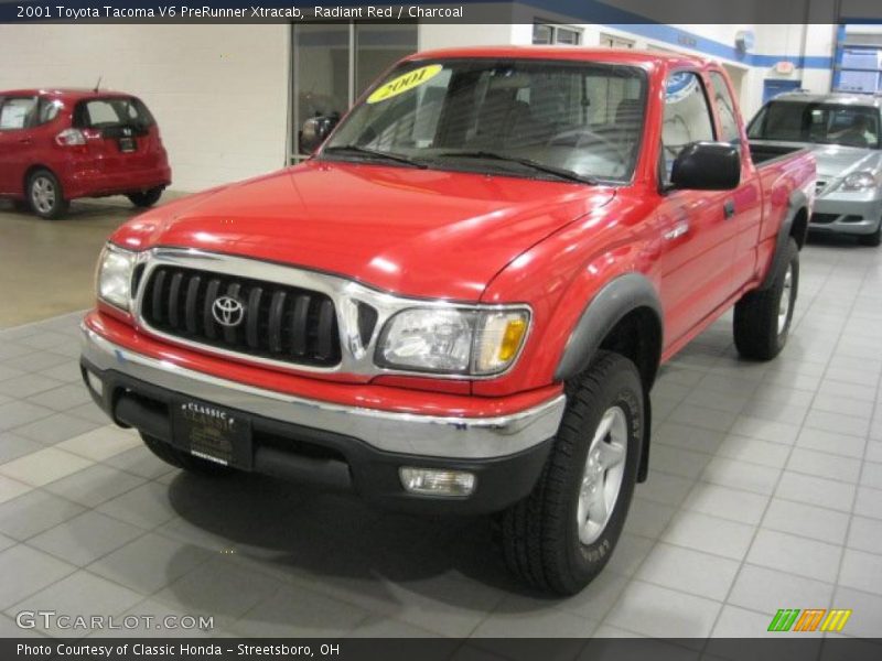 Radiant Red / Charcoal 2001 Toyota Tacoma V6 PreRunner Xtracab