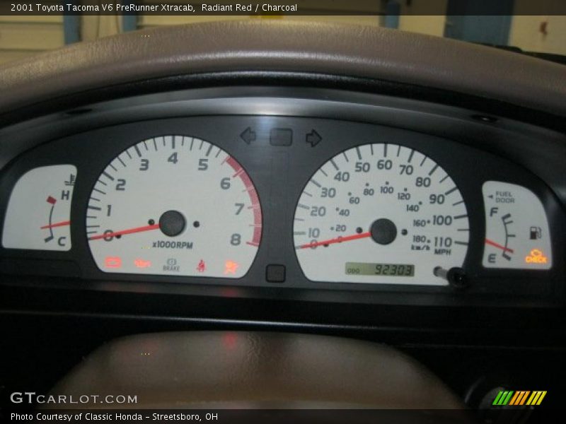 Radiant Red / Charcoal 2001 Toyota Tacoma V6 PreRunner Xtracab