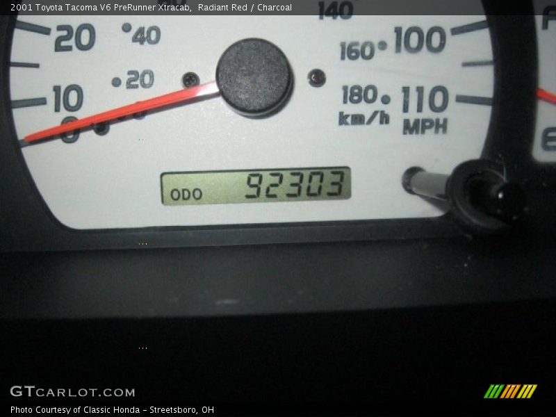 Radiant Red / Charcoal 2001 Toyota Tacoma V6 PreRunner Xtracab