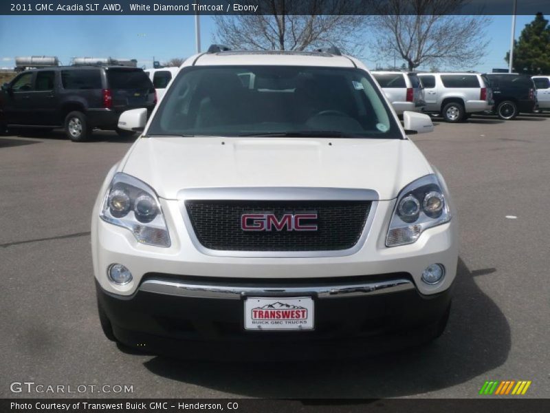 White Diamond Tintcoat / Ebony 2011 GMC Acadia SLT AWD
