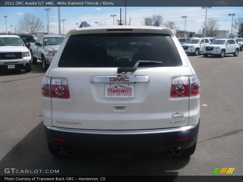 White Diamond Tintcoat / Ebony 2011 GMC Acadia SLT AWD