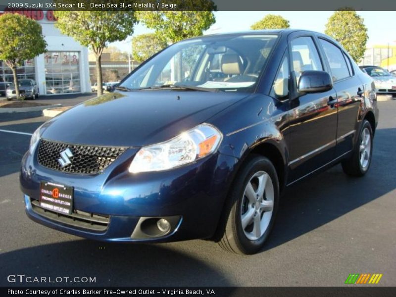 Deep Sea Blue Metallic / Beige 2009 Suzuki SX4 Sedan LE