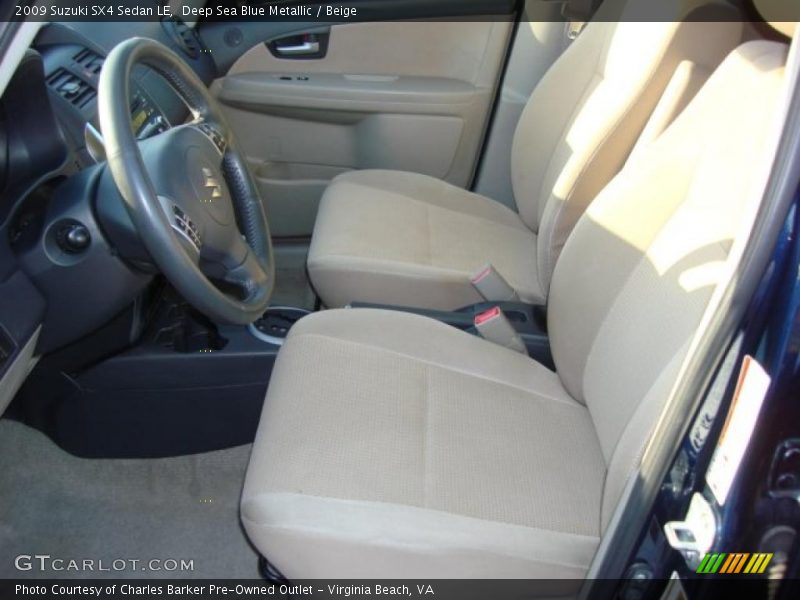 Deep Sea Blue Metallic / Beige 2009 Suzuki SX4 Sedan LE