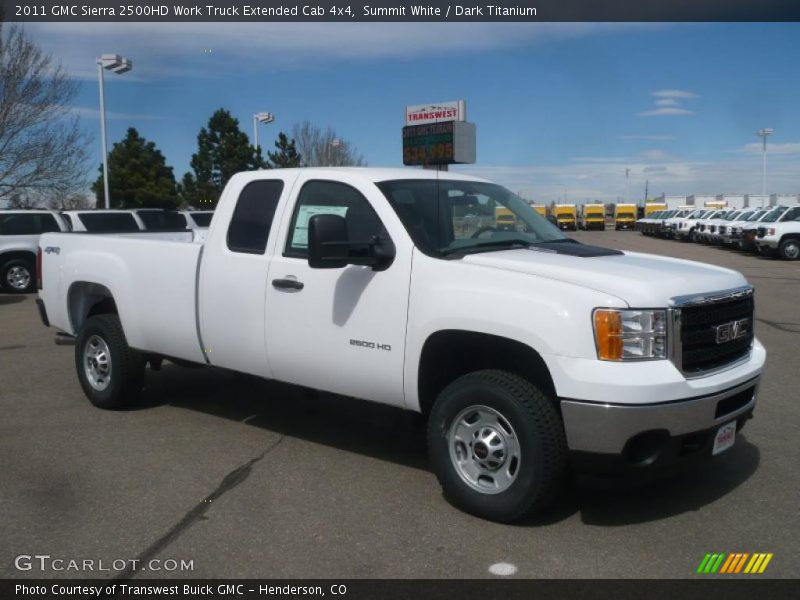 Summit White / Dark Titanium 2011 GMC Sierra 2500HD Work Truck Extended Cab 4x4