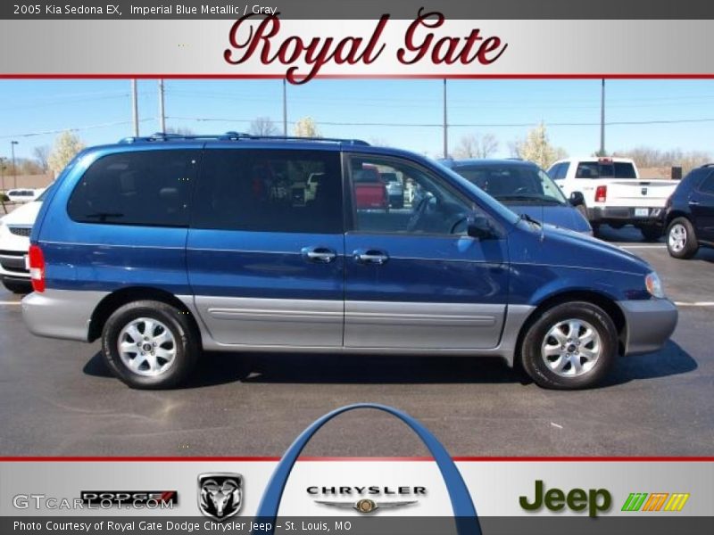 Imperial Blue Metallic / Gray 2005 Kia Sedona EX