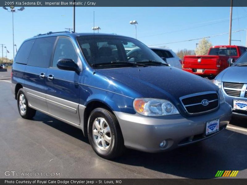Imperial Blue Metallic / Gray 2005 Kia Sedona EX