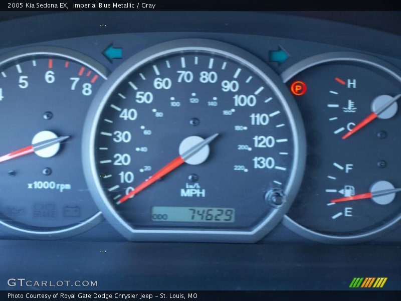 Imperial Blue Metallic / Gray 2005 Kia Sedona EX