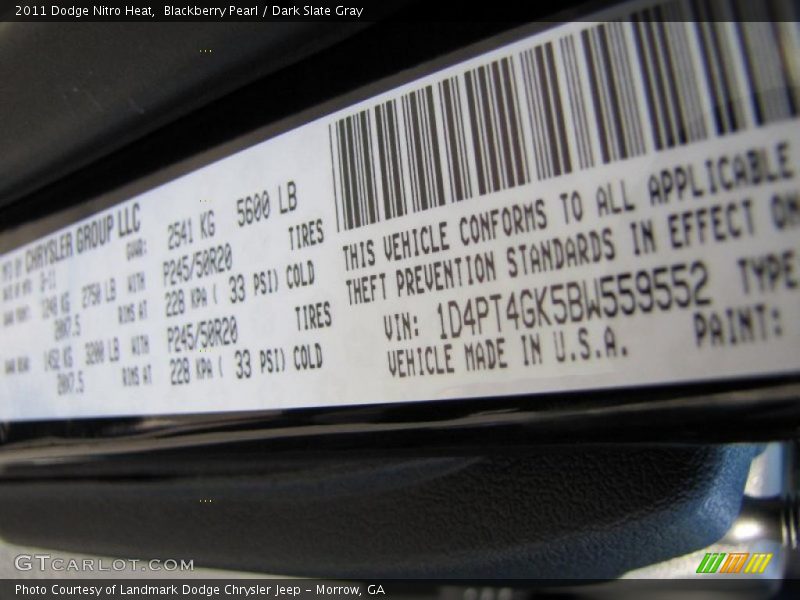 Blackberry Pearl / Dark Slate Gray 2011 Dodge Nitro Heat