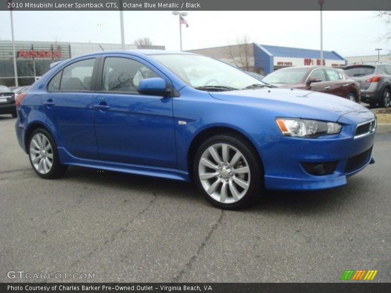 Octane Blue Metallic / Black 2010 Mitsubishi Lancer Sportback GTS