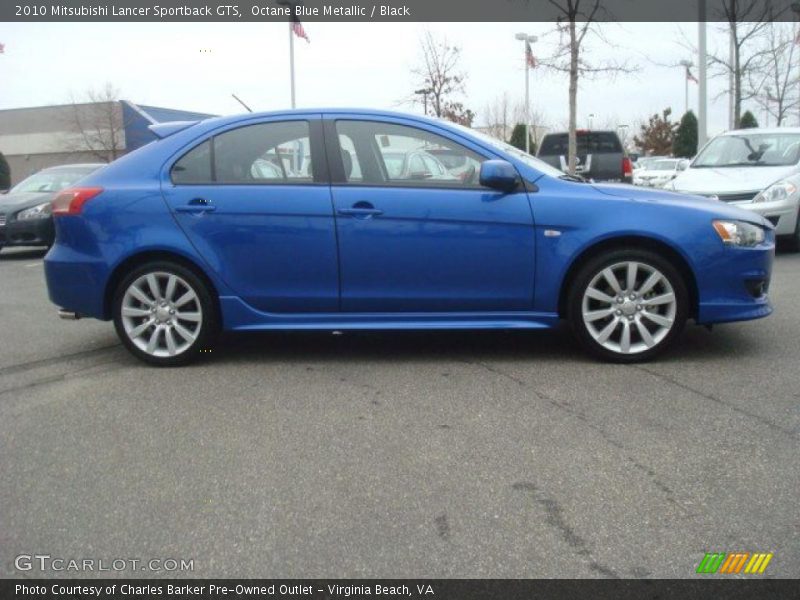 Octane Blue Metallic / Black 2010 Mitsubishi Lancer Sportback GTS
