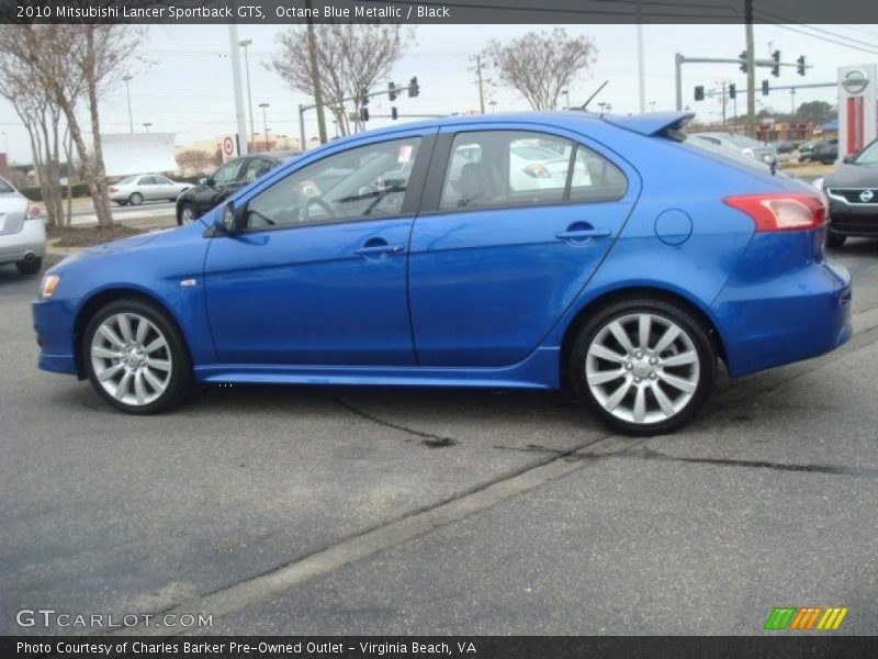 Octane Blue Metallic / Black 2010 Mitsubishi Lancer Sportback GTS