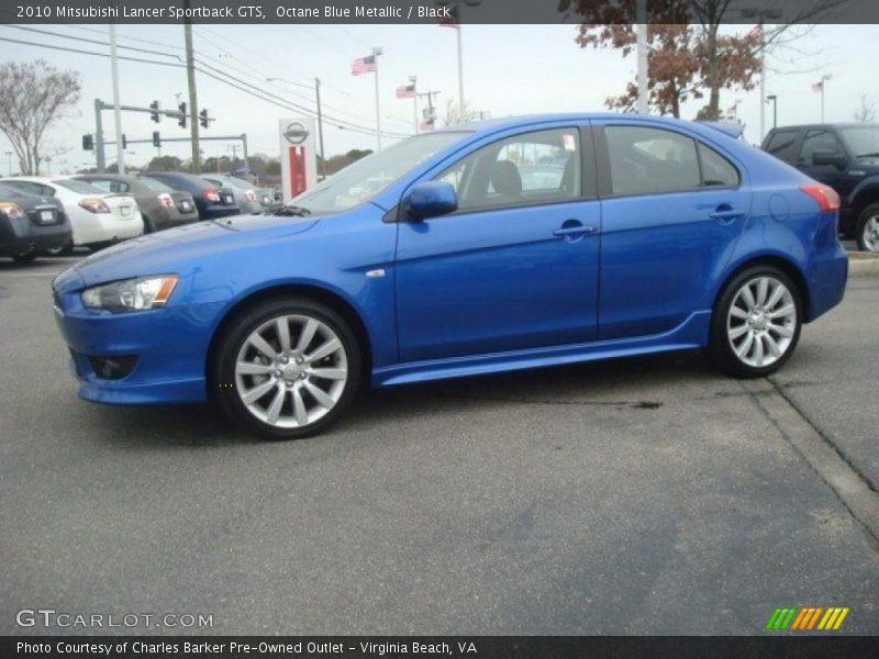 Octane Blue Metallic / Black 2010 Mitsubishi Lancer Sportback GTS
