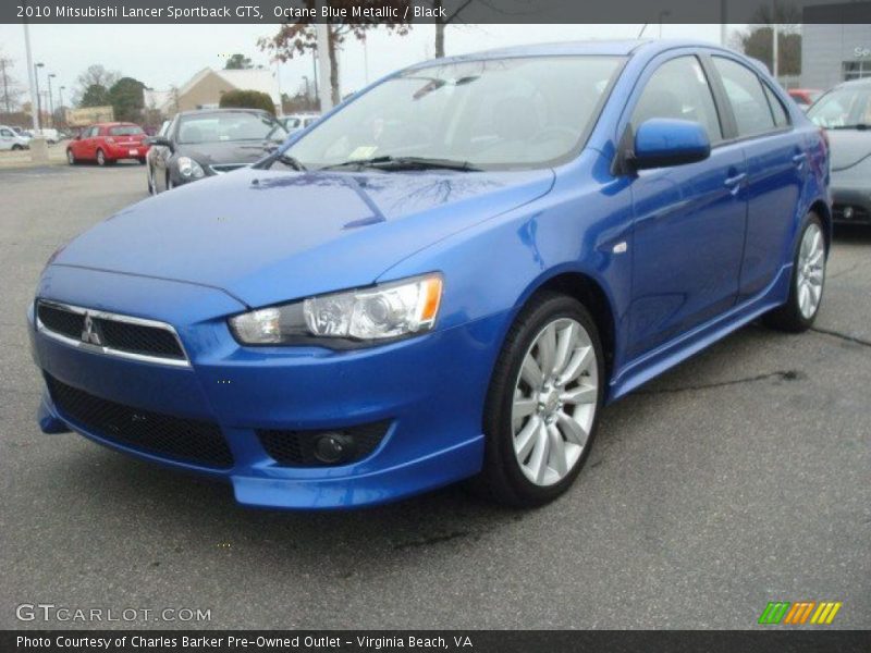 Octane Blue Metallic / Black 2010 Mitsubishi Lancer Sportback GTS