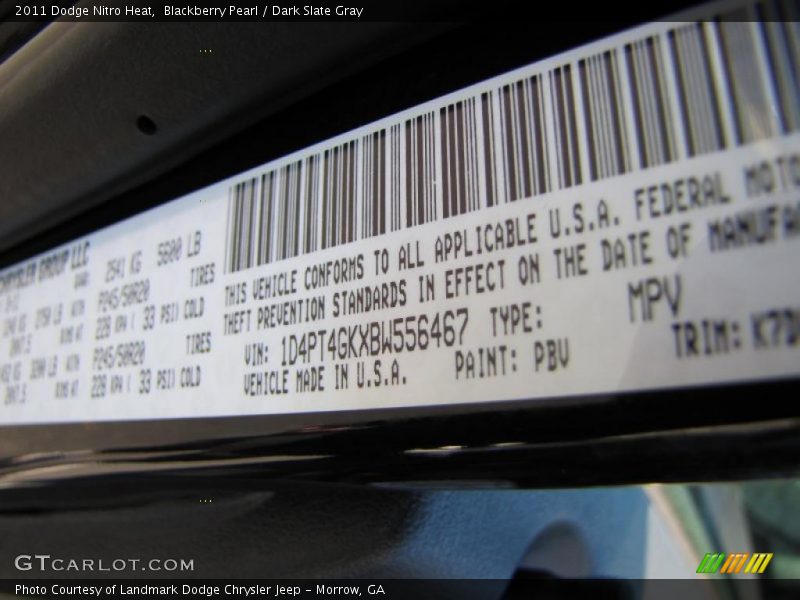 Blackberry Pearl / Dark Slate Gray 2011 Dodge Nitro Heat