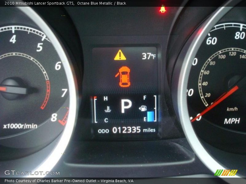 Octane Blue Metallic / Black 2010 Mitsubishi Lancer Sportback GTS