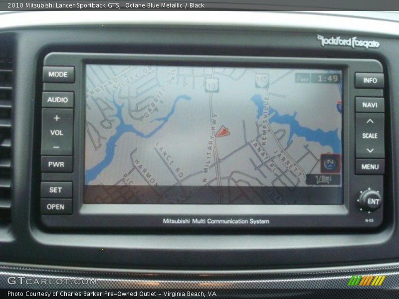 Octane Blue Metallic / Black 2010 Mitsubishi Lancer Sportback GTS