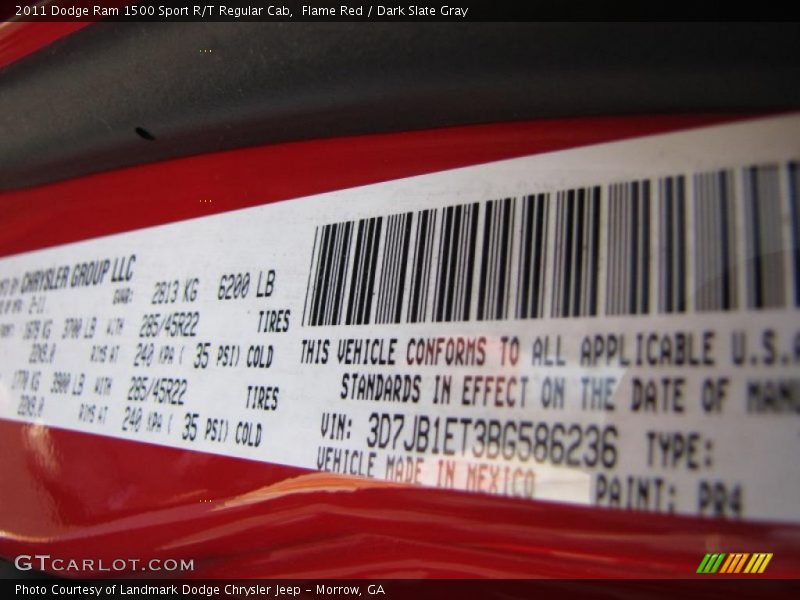 Flame Red / Dark Slate Gray 2011 Dodge Ram 1500 Sport R/T Regular Cab