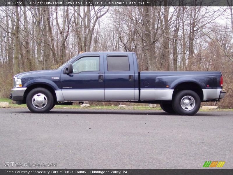 True Blue Metallic / Medium Flint 2002 Ford F350 Super Duty Lariat Crew Cab Dually