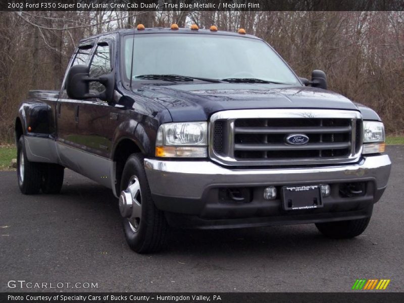 True Blue Metallic / Medium Flint 2002 Ford F350 Super Duty Lariat Crew Cab Dually