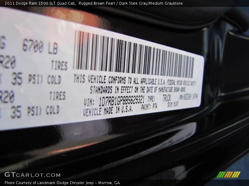 Rugged Brown Pearl / Dark Slate Gray/Medium Graystone 2011 Dodge Ram 1500 SLT Quad Cab