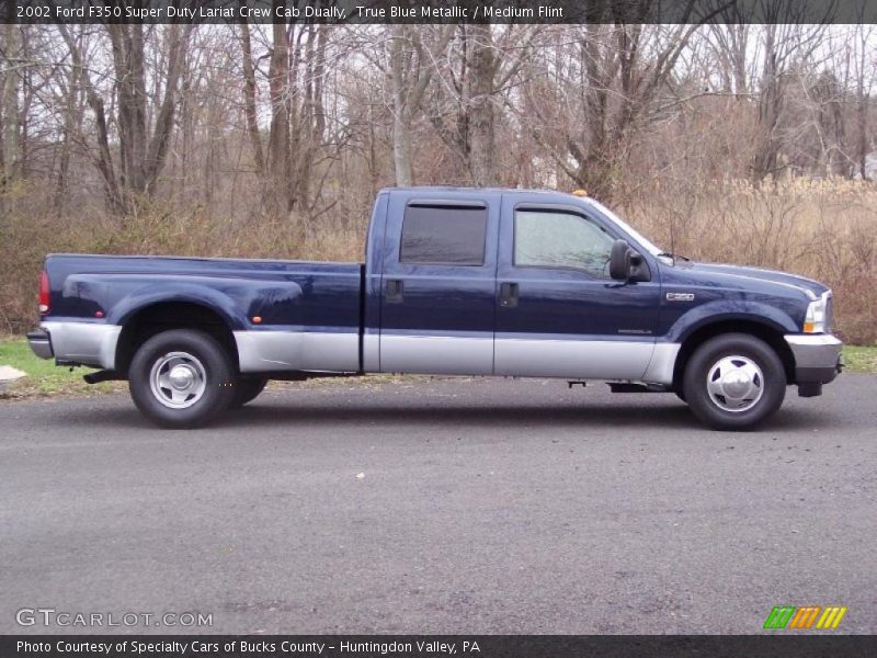 True Blue Metallic / Medium Flint 2002 Ford F350 Super Duty Lariat Crew Cab Dually