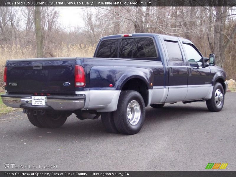 True Blue Metallic / Medium Flint 2002 Ford F350 Super Duty Lariat Crew Cab Dually