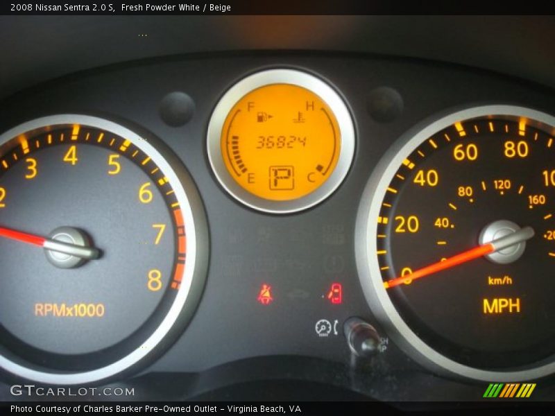 Fresh Powder White / Beige 2008 Nissan Sentra 2.0 S