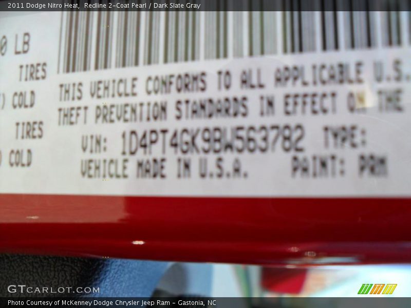 Redline 2-Coat Pearl / Dark Slate Gray 2011 Dodge Nitro Heat