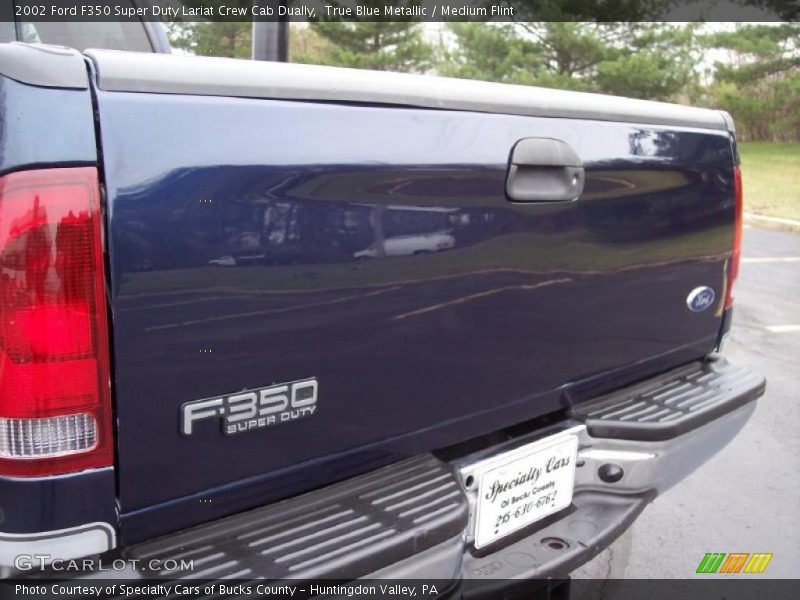 True Blue Metallic / Medium Flint 2002 Ford F350 Super Duty Lariat Crew Cab Dually