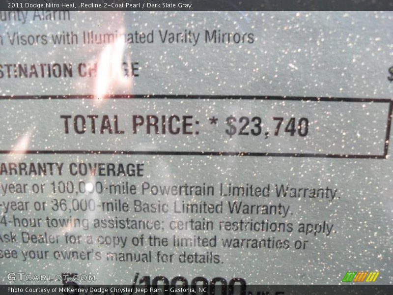 Redline 2-Coat Pearl / Dark Slate Gray 2011 Dodge Nitro Heat