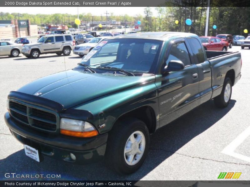 Forest Green Pearl / Agate 2000 Dodge Dakota Sport Extended Cab