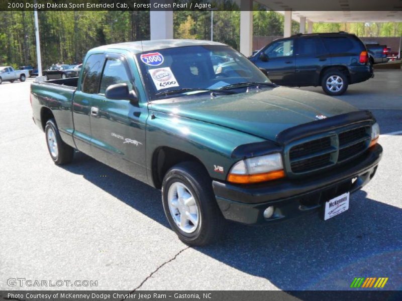 Forest Green Pearl / Agate 2000 Dodge Dakota Sport Extended Cab