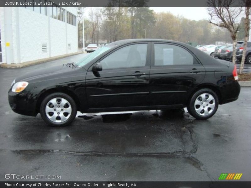 Black / Gray 2008 Kia Spectra EX Sedan