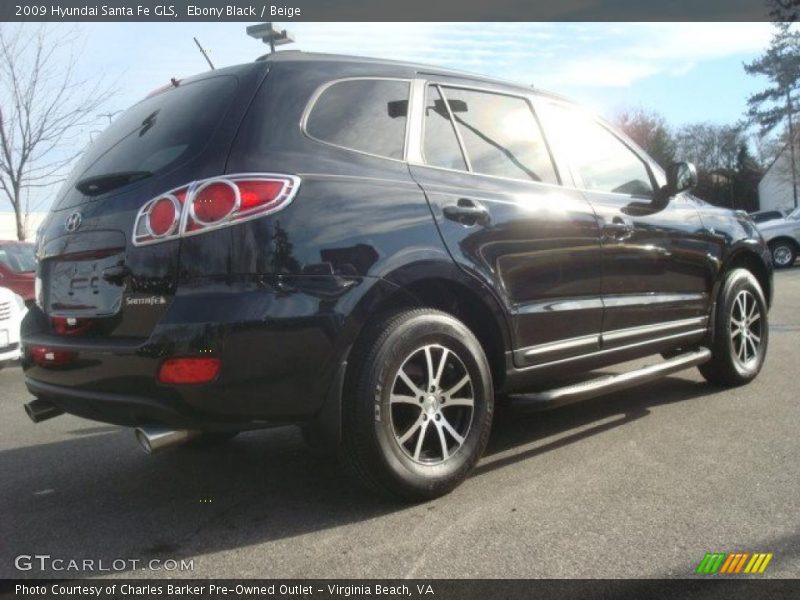 Ebony Black / Beige 2009 Hyundai Santa Fe GLS