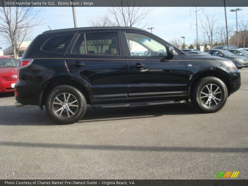 Ebony Black / Beige 2009 Hyundai Santa Fe GLS