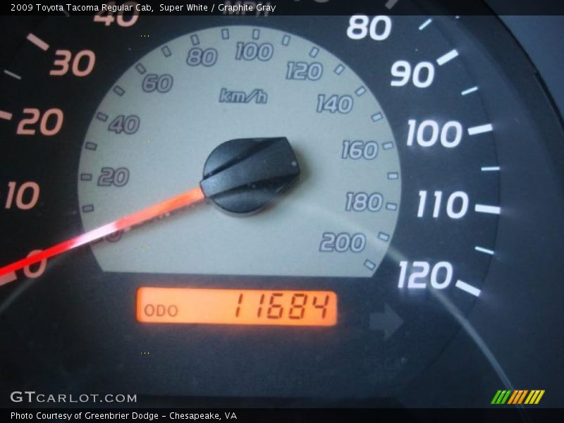 Super White / Graphite Gray 2009 Toyota Tacoma Regular Cab