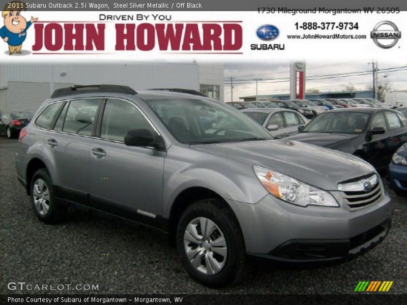 Steel Silver Metallic / Off Black 2011 Subaru Outback 2.5i Wagon