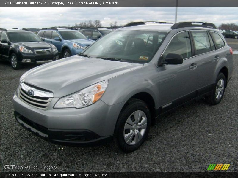 Steel Silver Metallic / Off Black 2011 Subaru Outback 2.5i Wagon