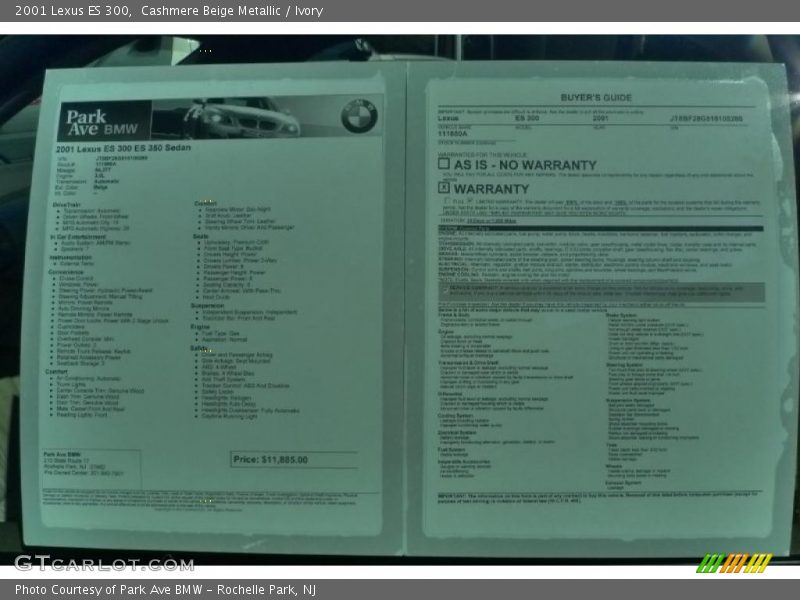 Cashmere Beige Metallic / Ivory 2001 Lexus ES 300