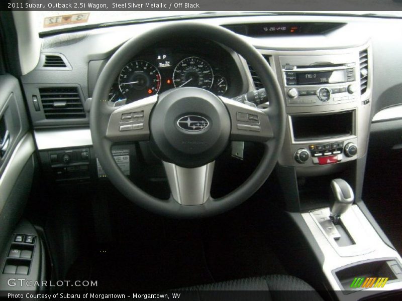 Steel Silver Metallic / Off Black 2011 Subaru Outback 2.5i Wagon