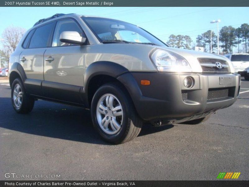 Desert Sage Metallic / Beige 2007 Hyundai Tucson SE 4WD