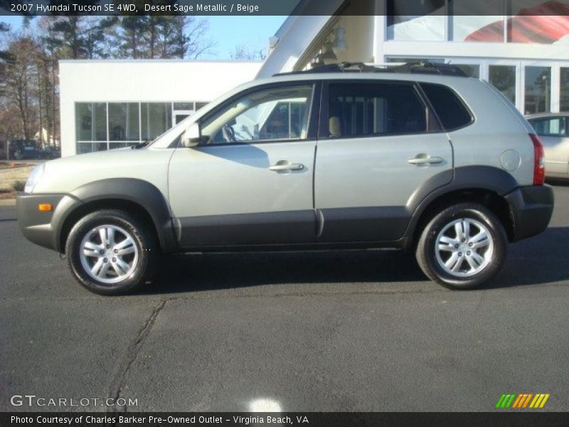 Desert Sage Metallic / Beige 2007 Hyundai Tucson SE 4WD