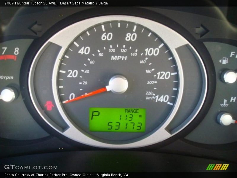 Desert Sage Metallic / Beige 2007 Hyundai Tucson SE 4WD