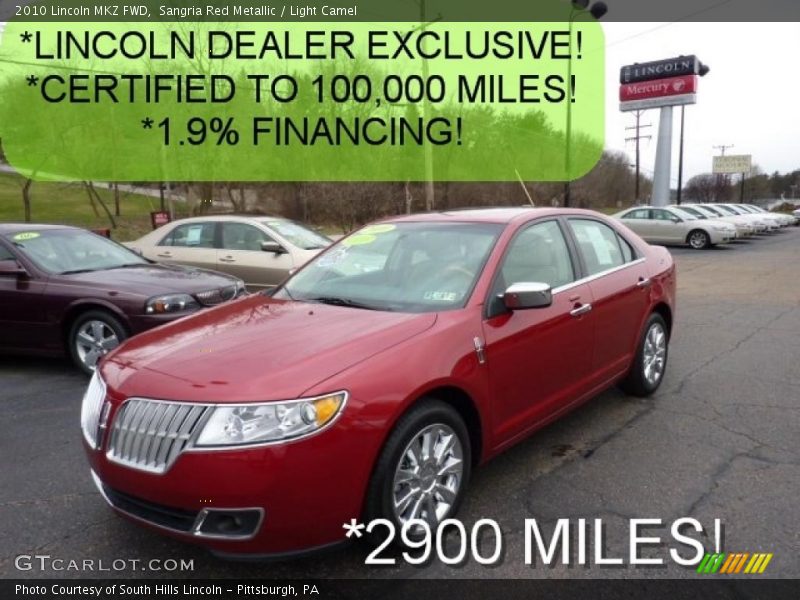 Sangria Red Metallic / Light Camel 2010 Lincoln MKZ FWD