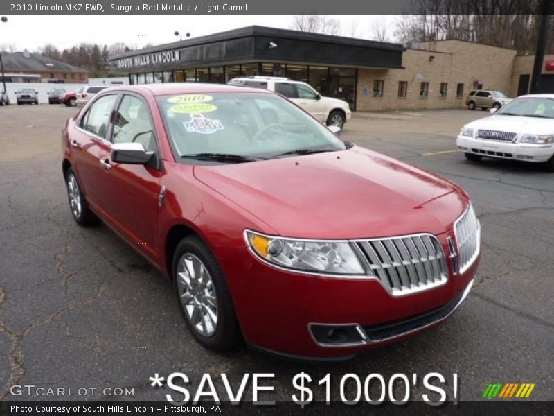 Sangria Red Metallic / Light Camel 2010 Lincoln MKZ FWD