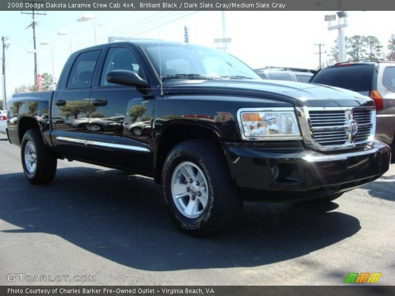 Brilliant Black / Dark Slate Gray/Medium Slate Gray 2008 Dodge Dakota Laramie Crew Cab 4x4