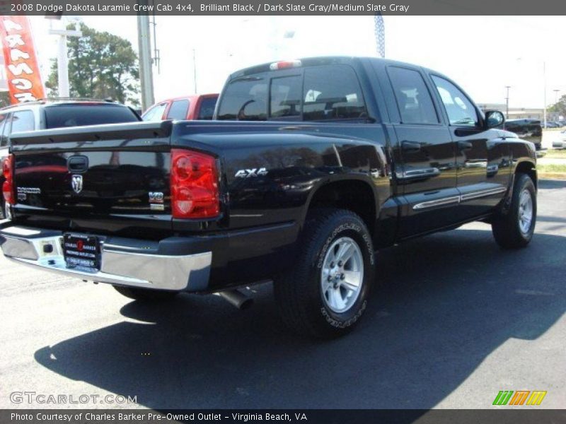 Brilliant Black / Dark Slate Gray/Medium Slate Gray 2008 Dodge Dakota Laramie Crew Cab 4x4