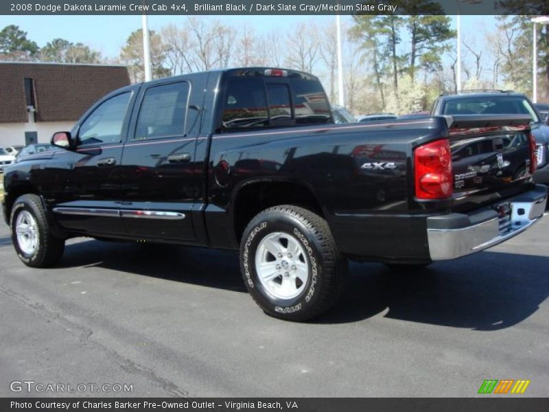 Brilliant Black / Dark Slate Gray/Medium Slate Gray 2008 Dodge Dakota Laramie Crew Cab 4x4