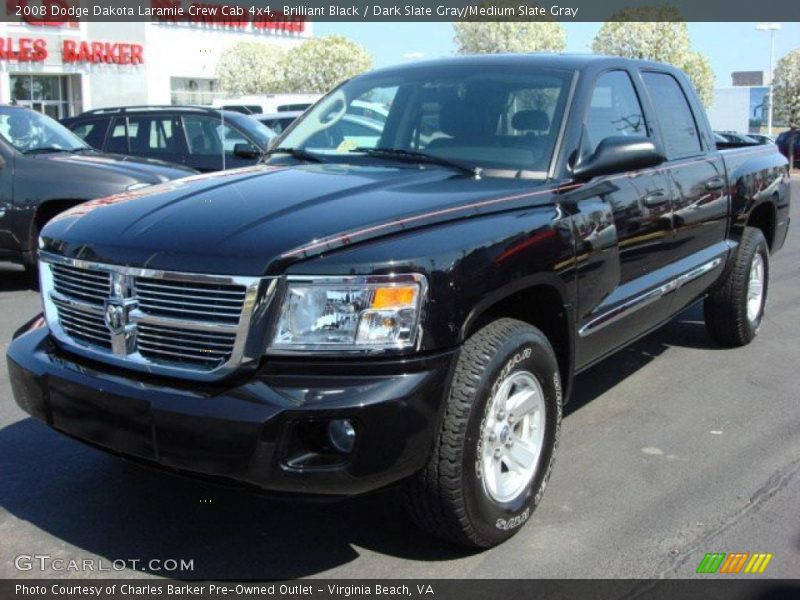 Brilliant Black / Dark Slate Gray/Medium Slate Gray 2008 Dodge Dakota Laramie Crew Cab 4x4