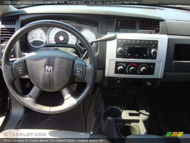 Brilliant Black / Dark Slate Gray/Medium Slate Gray 2008 Dodge Dakota Laramie Crew Cab 4x4